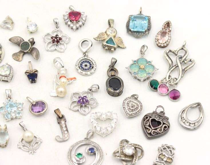 Vintage 925 sterling silver group lot of pendants