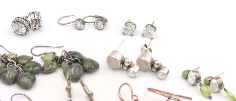 Group lot of vintage 925 sterling silver earrings
