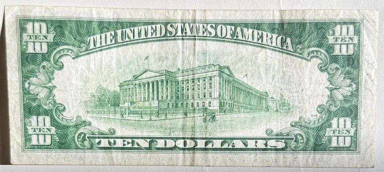 Clean $10 North Africa 1934A Silver Certificate.