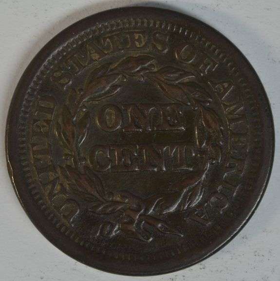 Handsome 1850 Braided Hair Large Cent in AU with full strike