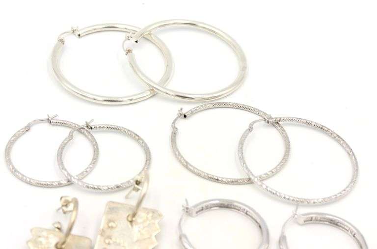 Group lot of vintage 925 sterling silver earrings
