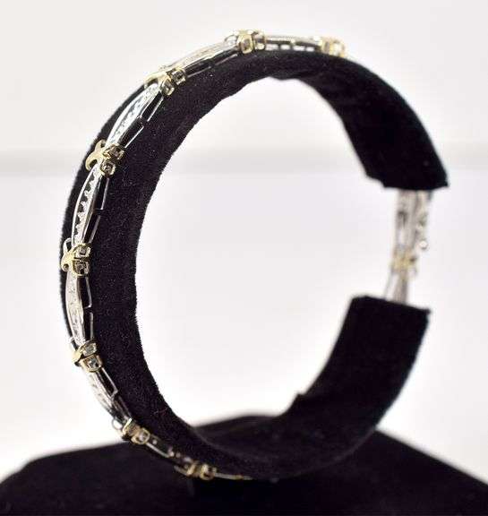 Fantastic 10K White and Yellow Gold Diamond Bracelet