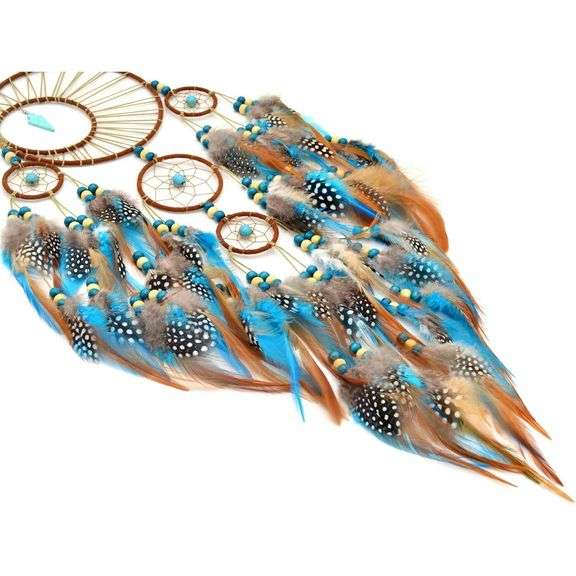 Large Turquoise Moon Dream Catcher
