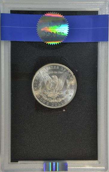 Near Gem BU 1884-CC Morgan Silver Dollar in GSA pack, NGC MS63 graded