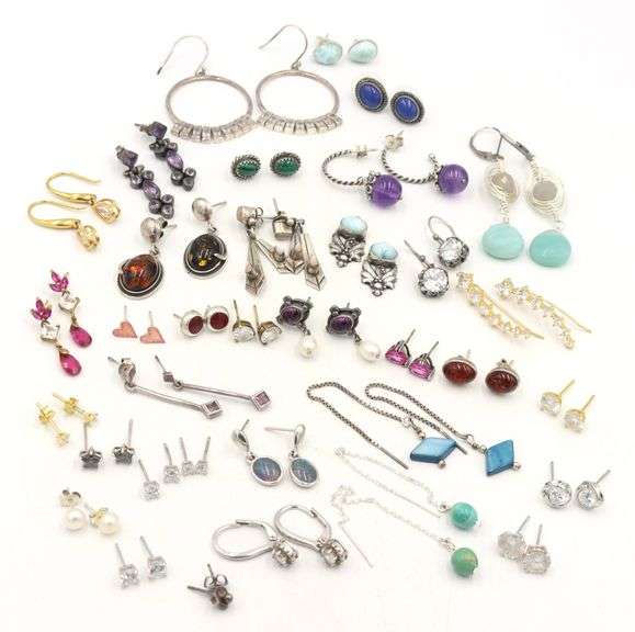 Group lot of vintage 925 sterling silver earrings
