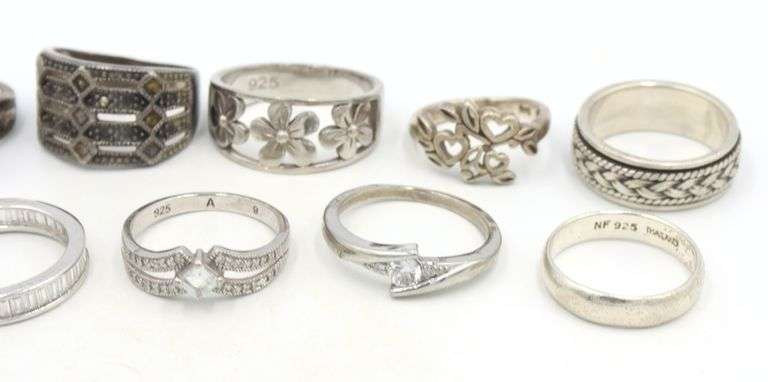 Group lot of Vintage 925 sterling silver rings
