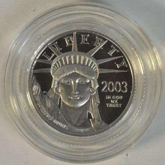 Superb Gem Cameo Proof 2003-W Platinum $10 Eagle in capsule