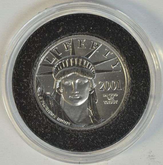 Superb Gem BU 2001 $25 pure Platinum Eagle in custom holder