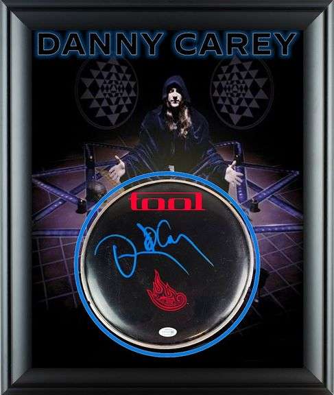 Tool Danny Carey Autographed Custom Framed Drum Head Drumhead Display ACOA