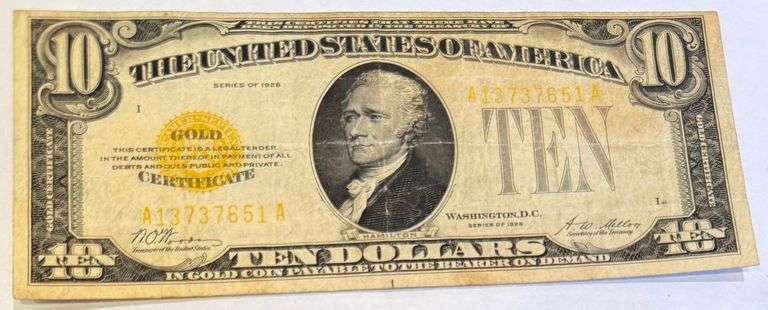 $10 1928 Gold Certificate