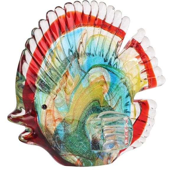 Hand-Blown Glass Tropical Fish Decor