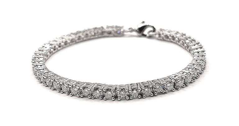 14 Kt White Gold Plated 12.5 Ctw Lab Simulated Diamond Tennis Bracelet