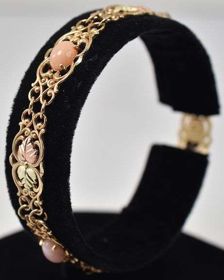 Brilliant 10k Tri-Gold Colorful Gemstone Bracelet