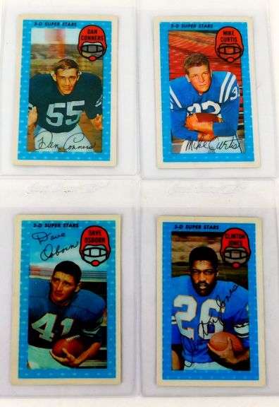 Lot of 4 1971 XO Graph Football Cards