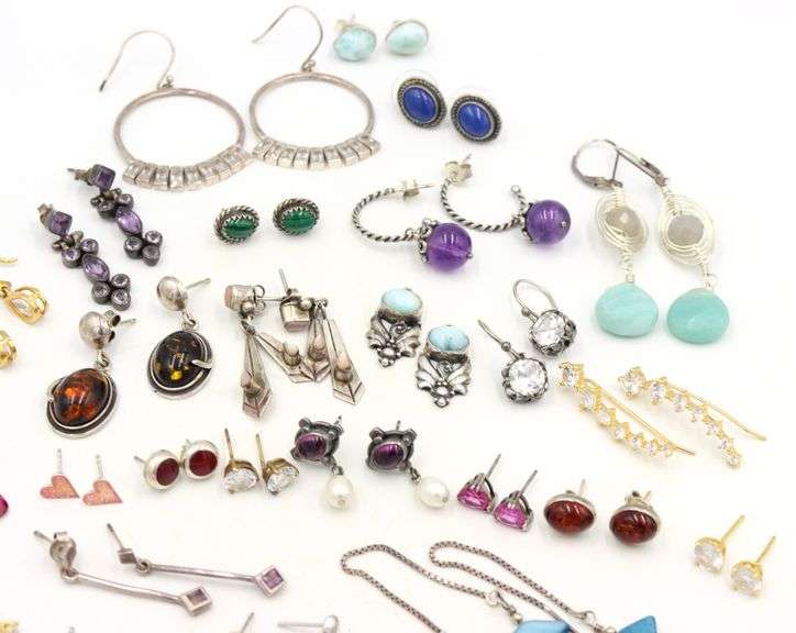 Group lot of vintage 925 sterling silver earrings