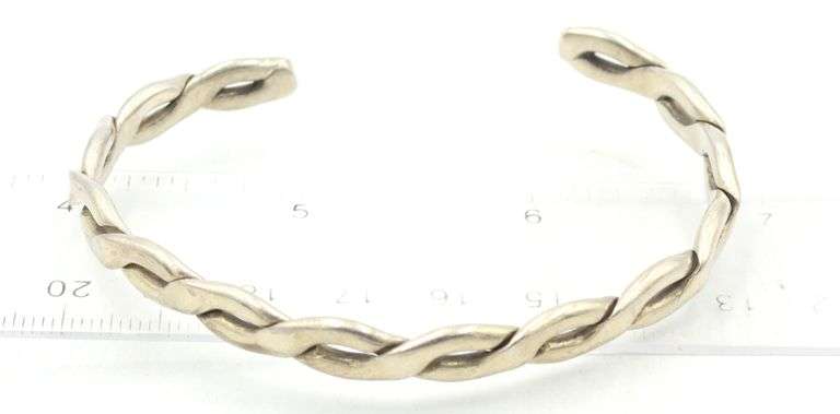 Group lot of Vintage 925 sterling silver cuff bangles