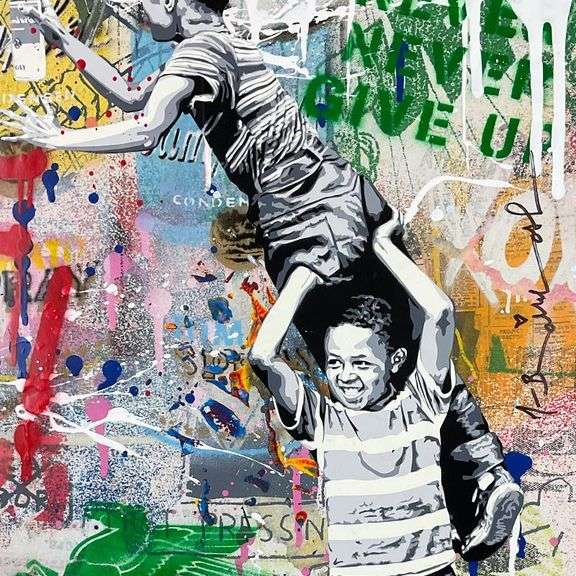 Never, Never Give Up! by Mr Brainwash Original