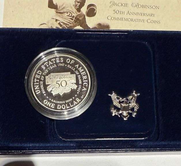 Jackie Robinson 1996 Proof Silver Dollar.
