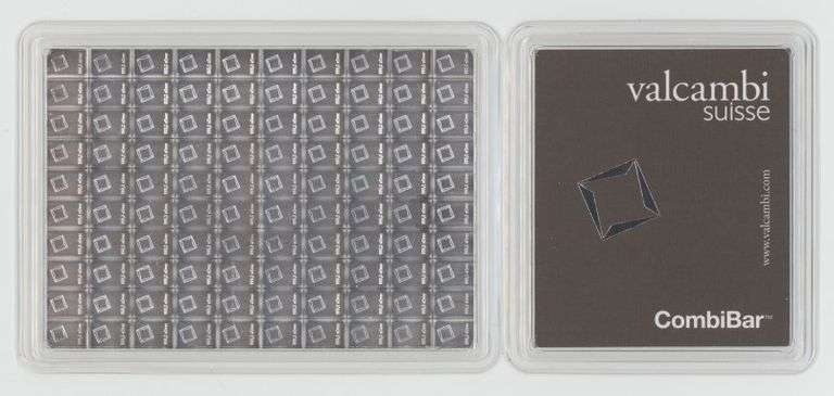 Valcambi Suisse 100 gram pure .999 Silver Bar (100 x 1 grams) Sealed