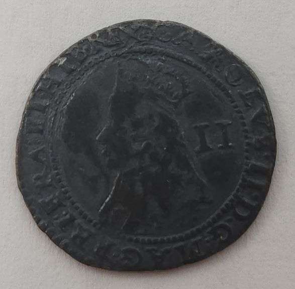 1660-1662 Charles II Silver Hammered Twopence Halfgroat, Circulated