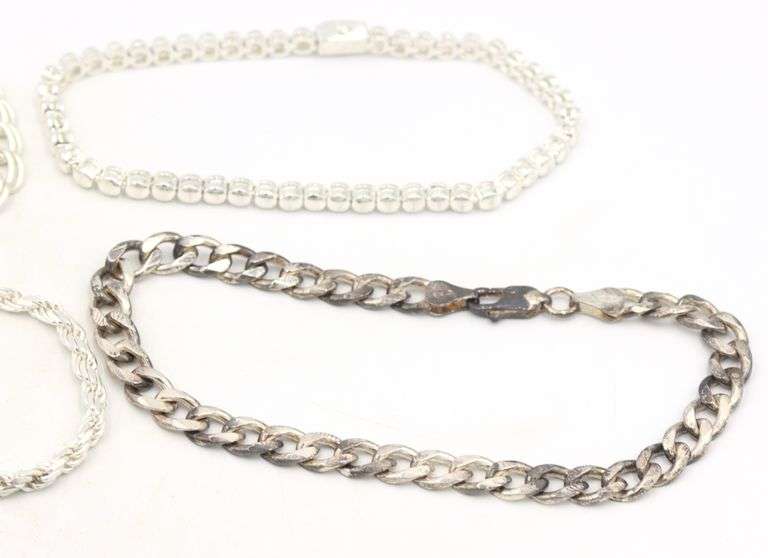 Group lot of Vintage 925 sterling silver bracelets