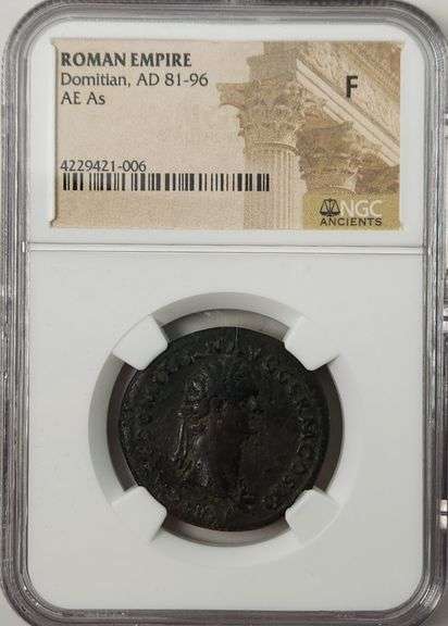 Roman Empire Domitian AD 81-96 / F NGC