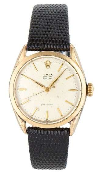 Rolex Oyster Precision Royal 6426, 35mm, Aftermarket Leather Band, Stainless Steel Men’s Watch