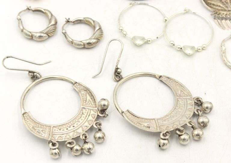 Group lot of Vintage 925 sterling silver earrings