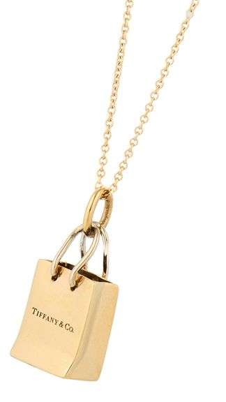 Tiffany & Co. Gift Bag Charm Pendant Necklace in 18K