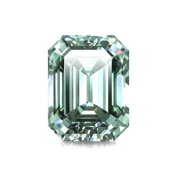7.7 Ct Ice Mint Rare Emerald Cut Fire Moissanite
