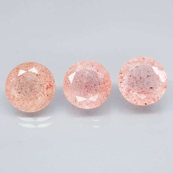 Unique 11.20ct faceted Strawberry Quartz set