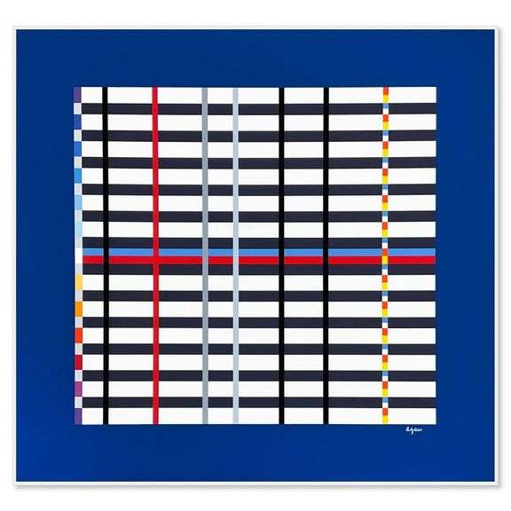 Hommage du Mondrian (Dark Blue) by Agam, Yaacov