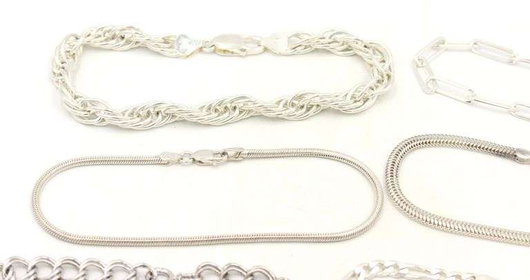 Group lot of Vintage 925 sterling silver bracelets