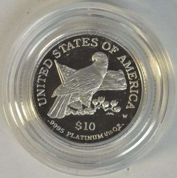 Superb Gem Cameo Proof 2003-W Platinum $10 Eagle in capsule