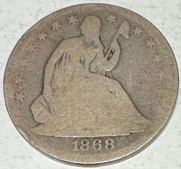 1868 S Seated Half