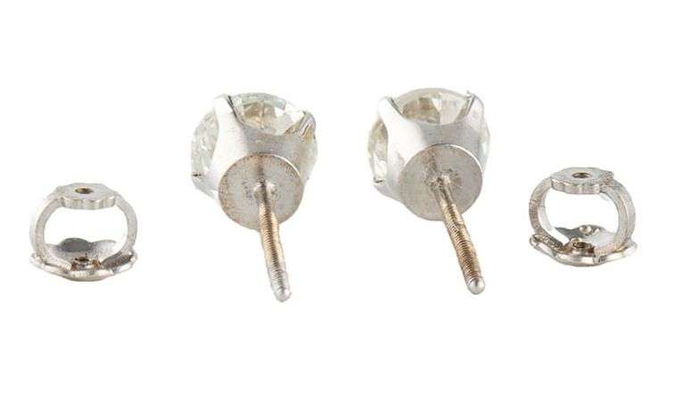 1.20ctw Round Diamond Solitaire Stud Earrings in 14K