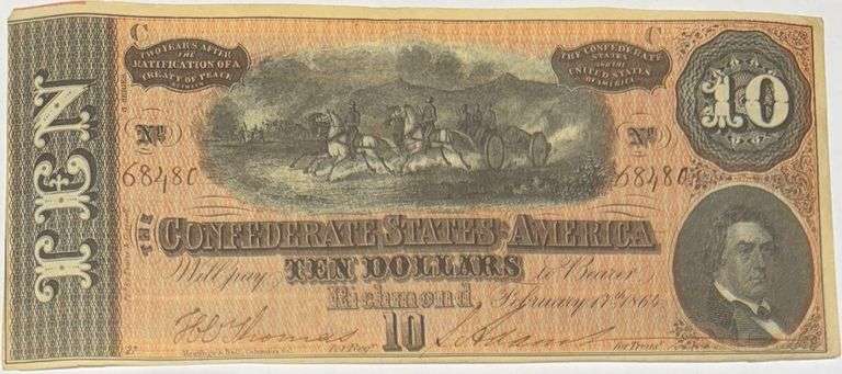 Slider $10 Feb 17 1864 Series $10 CSA Note