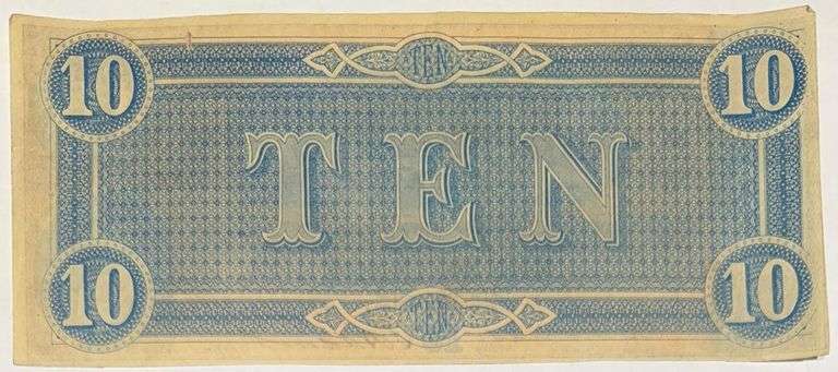 Slider $10 Feb 17 1864 Series $10 CSA Note