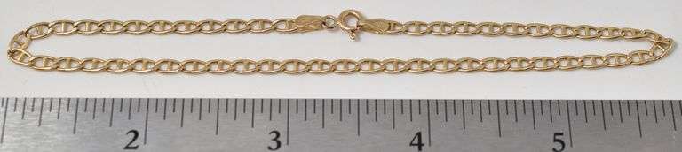 Magnificent Mariner Chain Anklet in 14K Yellow Gold