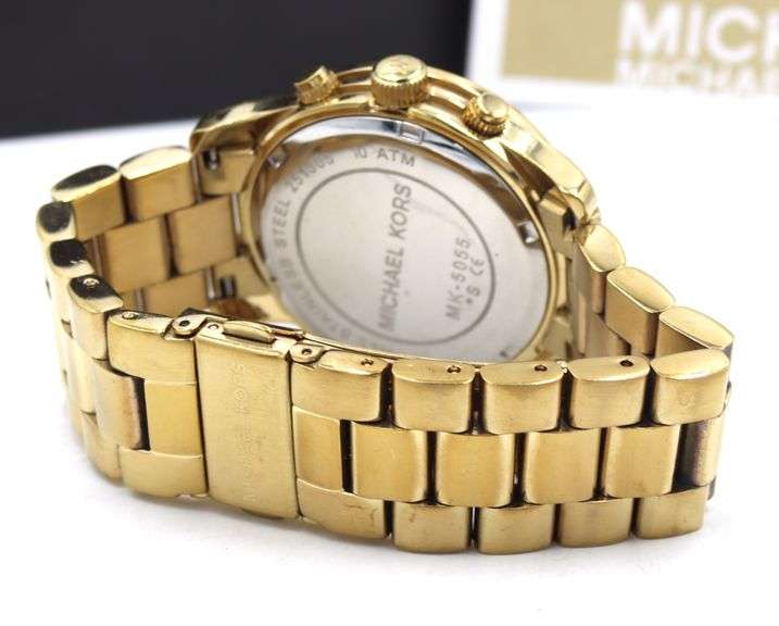 Micheal Kors mid size Chronograph gold tone watch