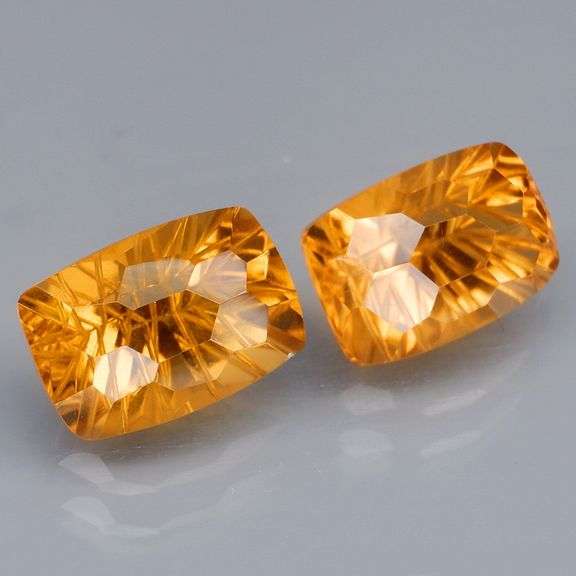 Bright orange 13.37ct fancy cut untreated Citrine set