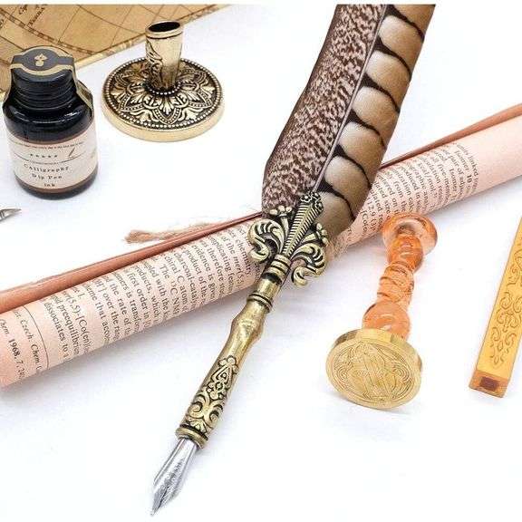 Quill Feather Pen Set Handcrafted Calligraphy Pen