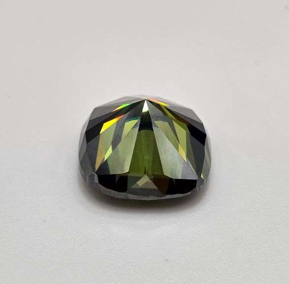 Huge Rare 14.55 Ct Sparkling VVs1 Golden Amber Green Lab Simulated Diamond Solitaire