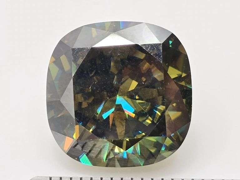 13.5 Ct. Ice Mint Green Rare Cushion Cut Fire Moissanite
