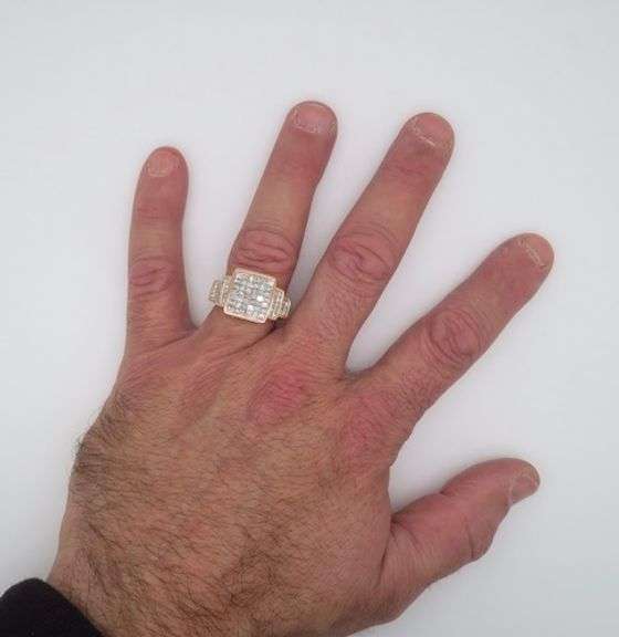 Rose Gold 3.76CTW Invisible Set Princess Cut Diamond Ring