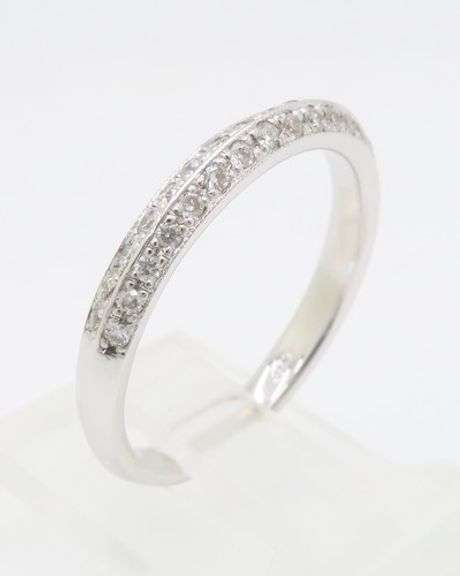 Two Row Diamond Band in 14k White Gold