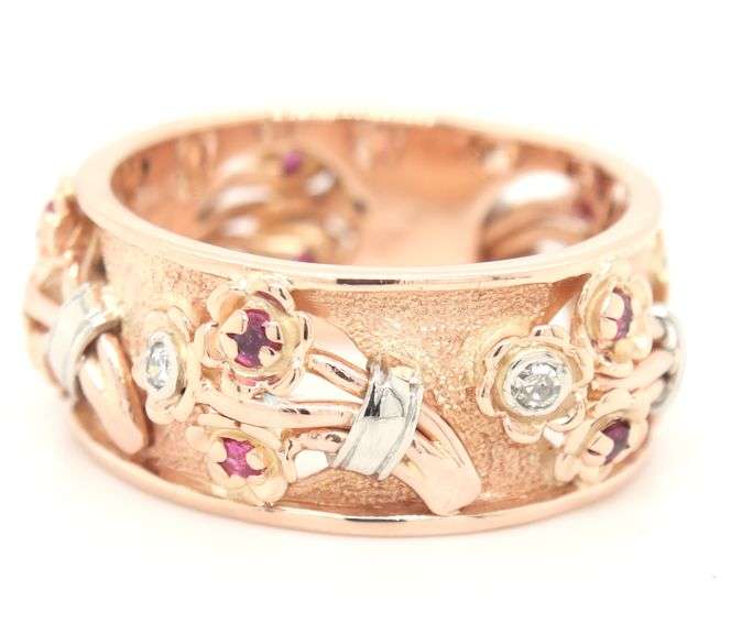 Vintage Rose gold Bouquet band