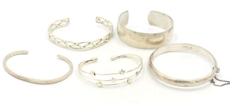 Group lot of Vintage 925 sterling silver bangles