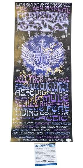 Gov't Mule Warren Haynes Autographed Signed 11x26 Photo Concert Poster ACOA