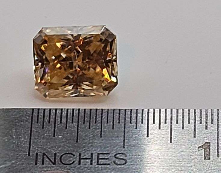 Huge 6.25 Ct Sparkling Yellow Fire Moissanite Emerald Cut Solitaire